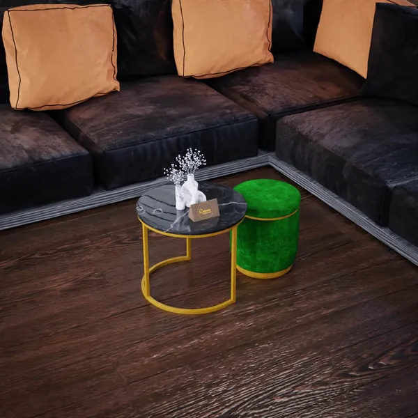 Green_Metal_&_Wood_Ottoman_For_Home_Decor