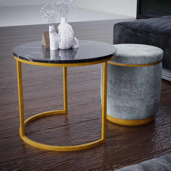 Grey_Metal_&_Wood_Ottoman_For_Home_Decor