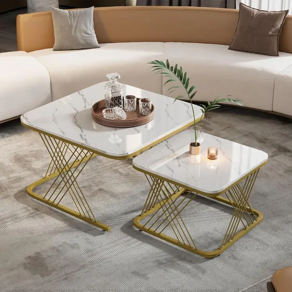 Golden_White_Metal_End_Table_For_Home_Decor