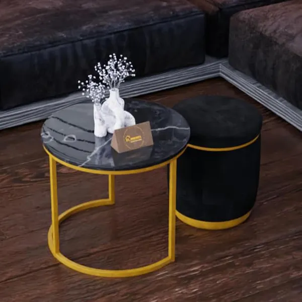Full_Black_Metal_&_Wood_Ottoman_For_Home_Decor