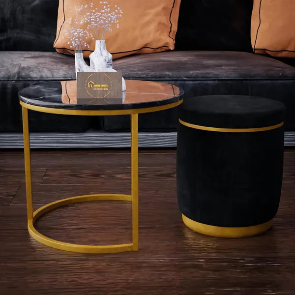 Full_Black_Metal_&_Wood_Ottoman_For_Home_Decor