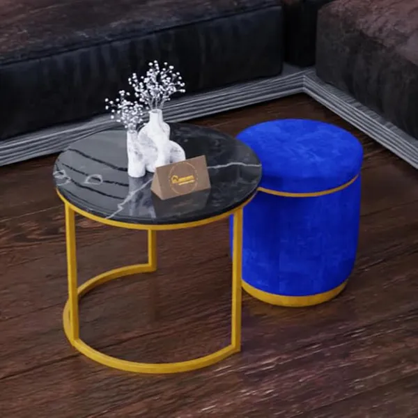 Black_Blue_Metal_&_Wood_Ottoman_For_Home_Decor