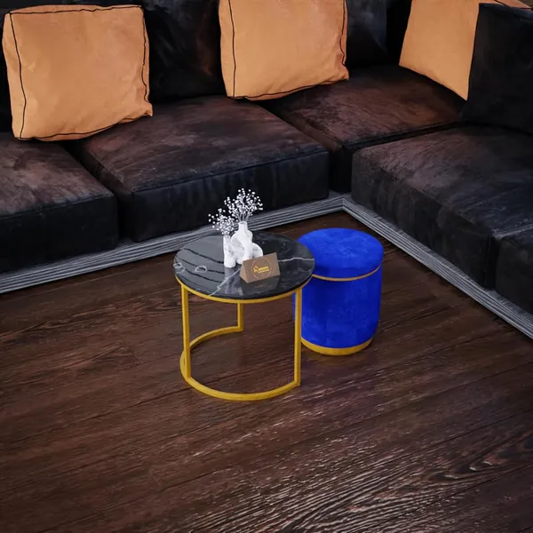 Black_Blue_Metal_&_Wood_Ottoman_For_Home_Decor