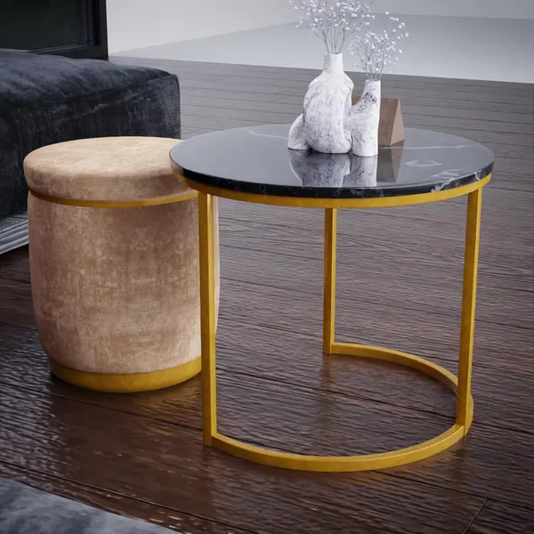 Black_Cream_Metal_&_Wood_Ottoman_For_Home_Decor