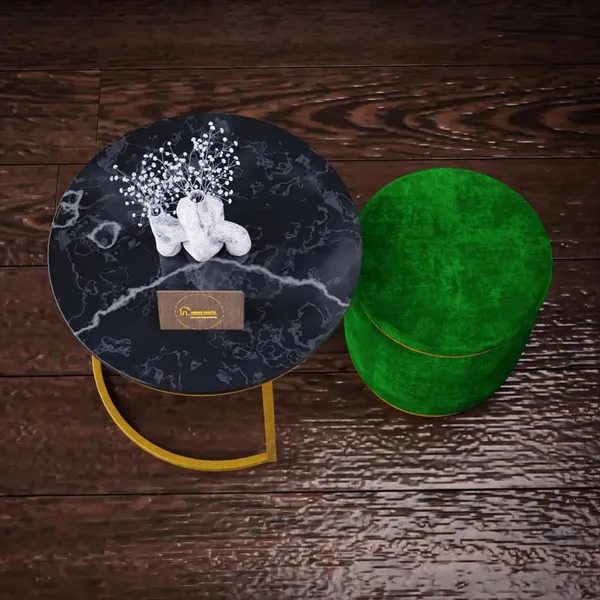 Black_Green_Metal_&_Wood_Ottoman_For_Home_Decor