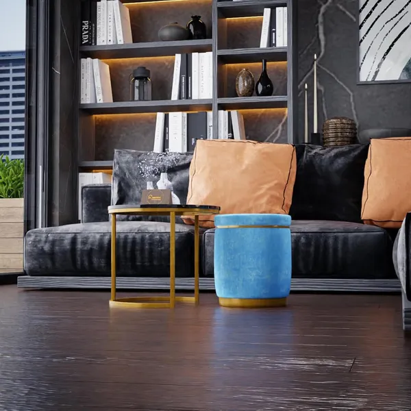 Black_Sky_Metal_&_Wood_Ottoman_For_Home_Decor