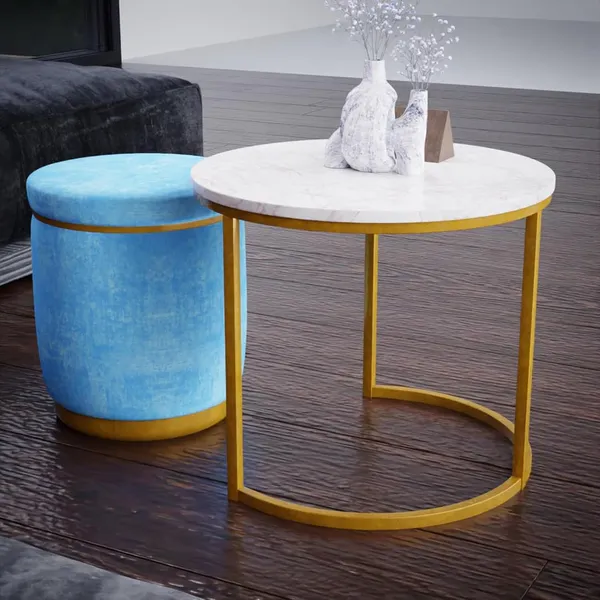 White_Sky_Metal_&_Wood_Ottoman_For_Home_Decor