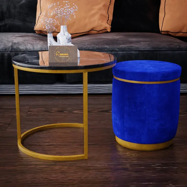 Blue_Metal_&_Wood_Ottoman_For_Home_Decor