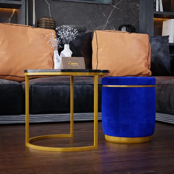 Blue_Metal_&_Wood_Ottoman_For_Home_Decor