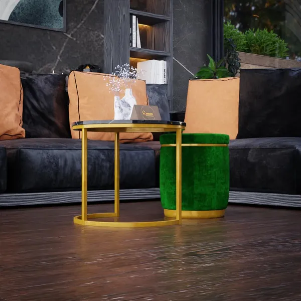 Green_Metal_&_Wood_Ottoman_For_Home_Decor