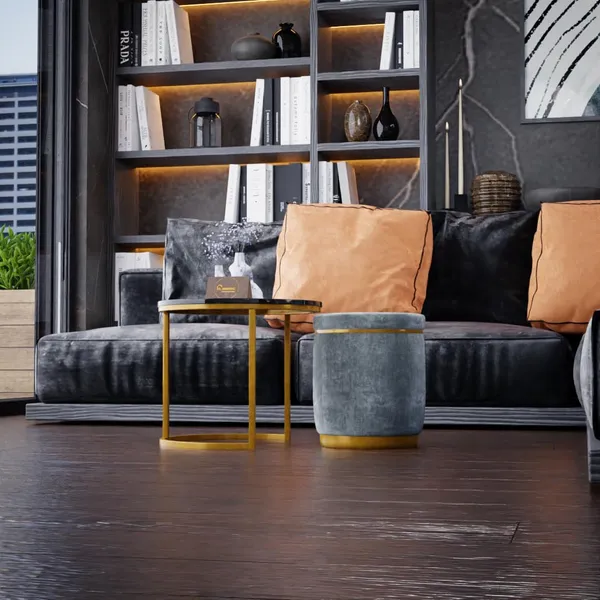 Grey_Metal_&_Wood_Ottoman_For_Home_Decor