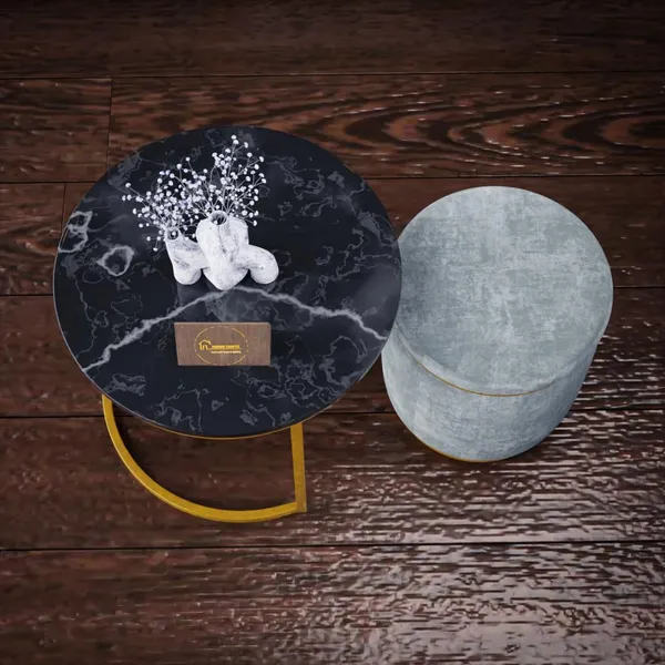 Grey_Metal_&_Wood_Ottoman_For_Home_Decor