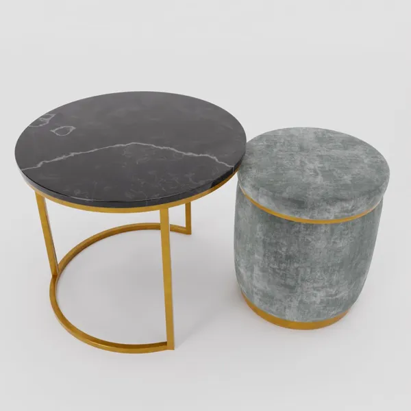 Grey_Metal_&_Wood_Ottoman_For_Home_Decor