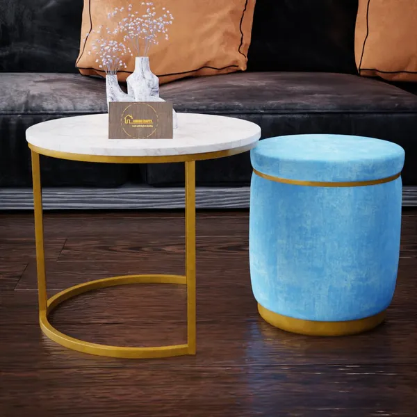 White_Sky_Metal_&_Wood_Ottoman_For_Home_Decor