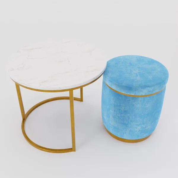 White_Sky_Metal_&_Wood_Ottoman_For_Home_Decor