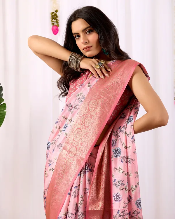 Pink_Lichi_Silk_Premium_&_Elegant_Saree_With_Unstiched_Blouse_For_Women