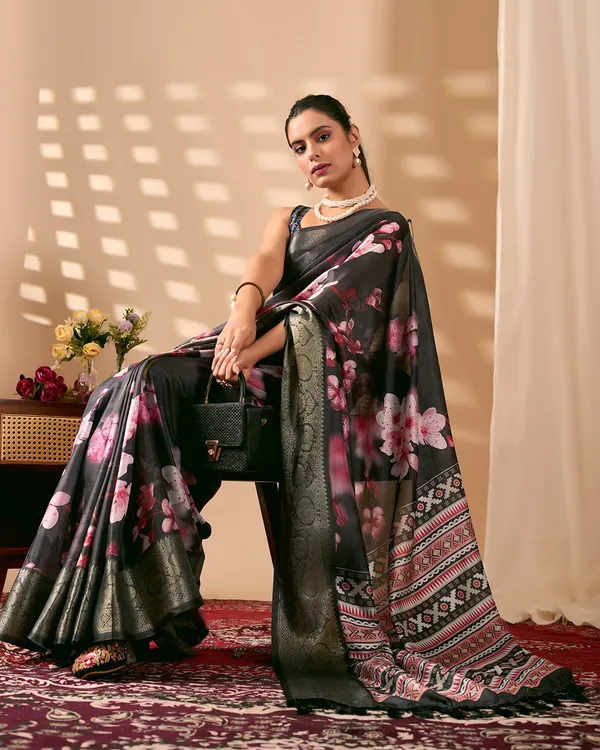 Multicolor_Lichi_Silk_Premium_&_Elegant_Saree_With_Unstiched_Blouse_For_Women