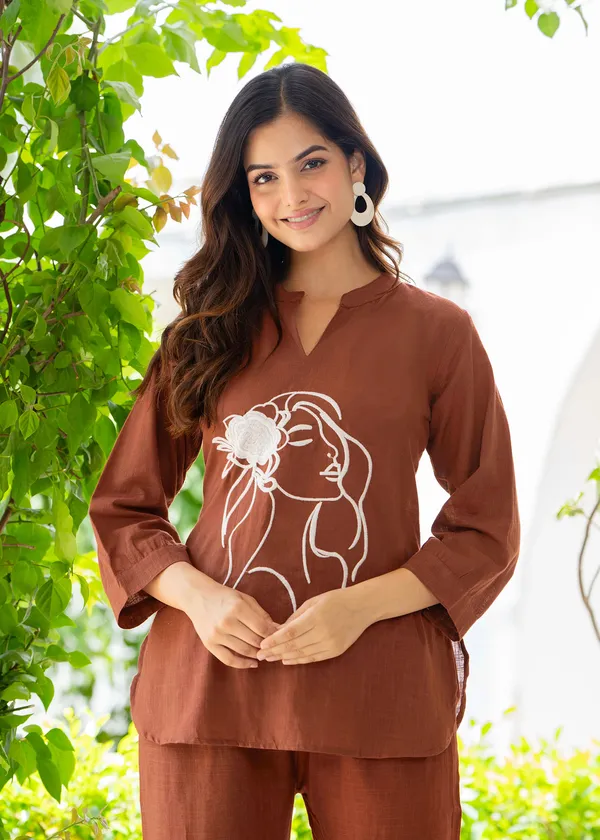Brown_Designer_Kurta_Palazzo_Set_for_Women_|_Stylish_Ethnic_Co-Ord_Outfit