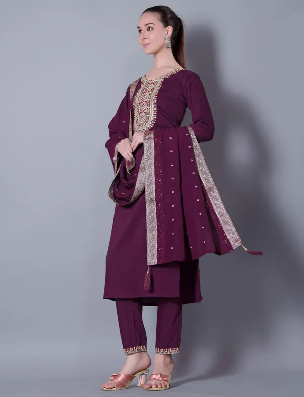 Purple_Silk_Blend_Premium_&_Elegant_Straight_Kurta_Pant_With_Dupatta_Set_For_Women