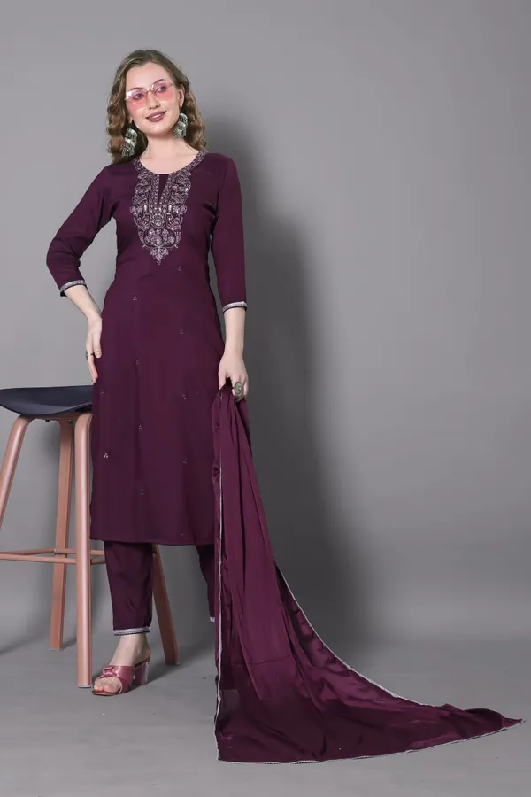 Purple_Silk_Blend_Premium_&_Elegant_Straight_Kurta_Pant_With_Dupatta_Set_For_Women