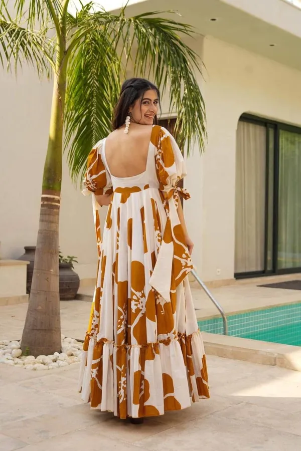 7_Colors_Women's_Brown_Floral_Print_Cotton_Maxi_Dress_|_Puff_Sleeve_Vacation_&_Party_Dress_(S-5XL)
