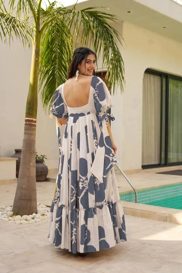 7_Colors_Women's_Grey_Floral_Print_Cotton_Maxi_Dress_|_Puff_Sleeve_Vacation_&_Party_Dress_(S-5XL)