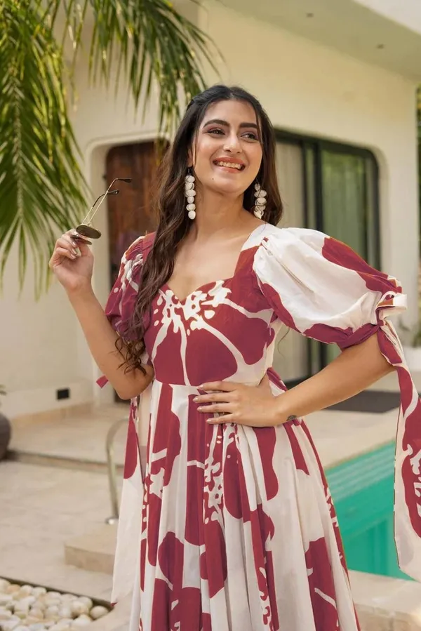 7_Colors_Women's_Light_Red_Floral_Print_Cotton_Maxi_Dress_|_Puff_Sleeve_Vacation_&_Party_Dress_(S-5XL)