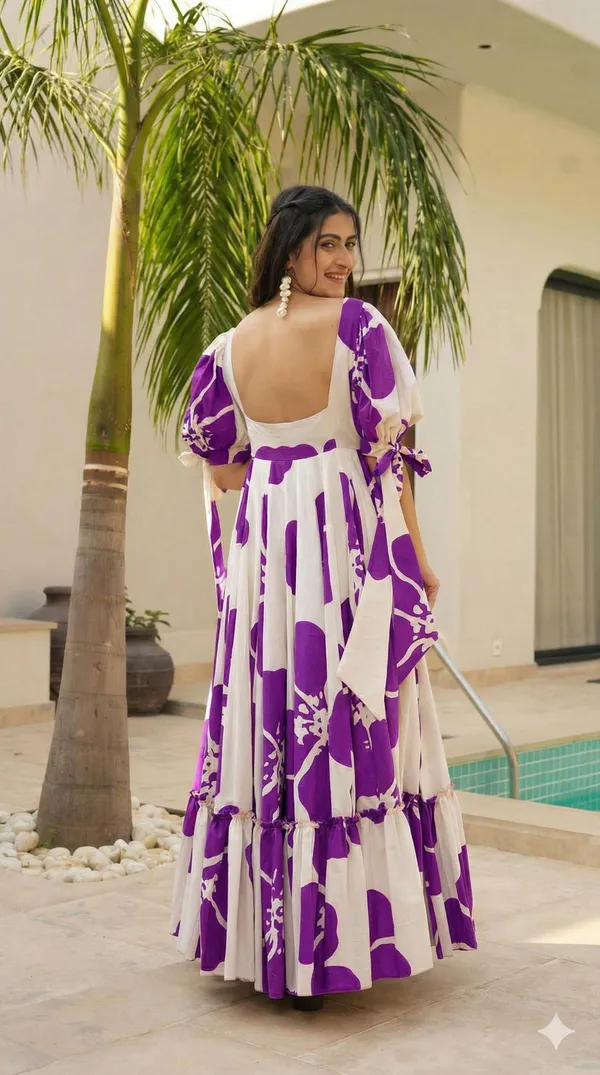 7_Colors_Women's_Purple_Floral_Print_Cotton_Maxi_Dress_|_Puff_Sleeve_Vacation_&_Party_Dress_(S-5XL)