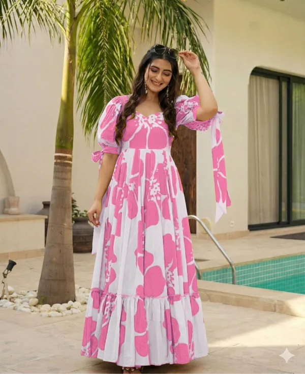 7_Colors_Women's_Rose_Floral_Print_Cotton_Maxi_Dress_|_Puff_Sleeve_Vacation_&_Party_Dress_(S-5XL)