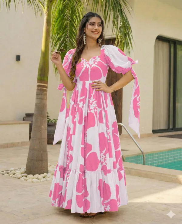 7_Colors_Women's_Rose_Floral_Print_Cotton_Maxi_Dress_|_Puff_Sleeve_Vacation_&_Party_Dress_(S-5XL)