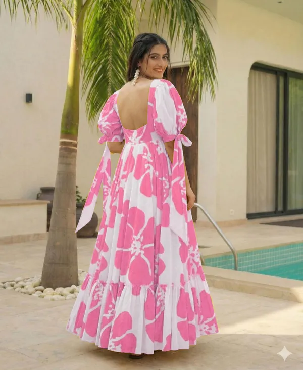 7_Colors_Women's_Rose_Floral_Print_Cotton_Maxi_Dress_|_Puff_Sleeve_Vacation_&_Party_Dress_(S-5XL)