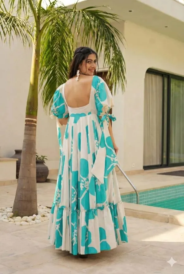 7_Colors_Women's_Sky_Floral_Print_Cotton_Maxi_Dress_|_Puff_Sleeve_Vacation_&_Party_Dress_(S-5XL)