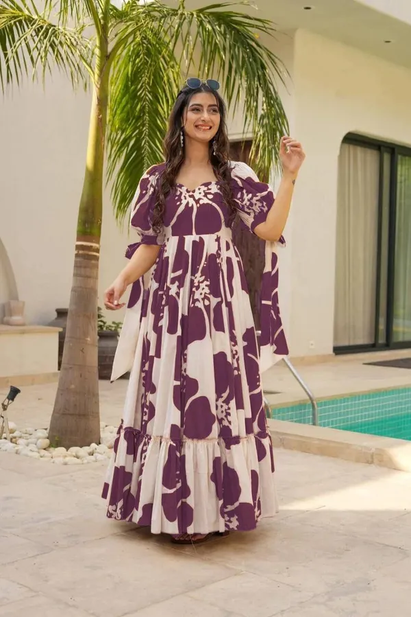 7_Colors_Women's_Wine_Floral_Print_Cotton_Maxi_Dress_|_Puff_Sleeve_Vacation_&_Party_Dress_(S-5XL)