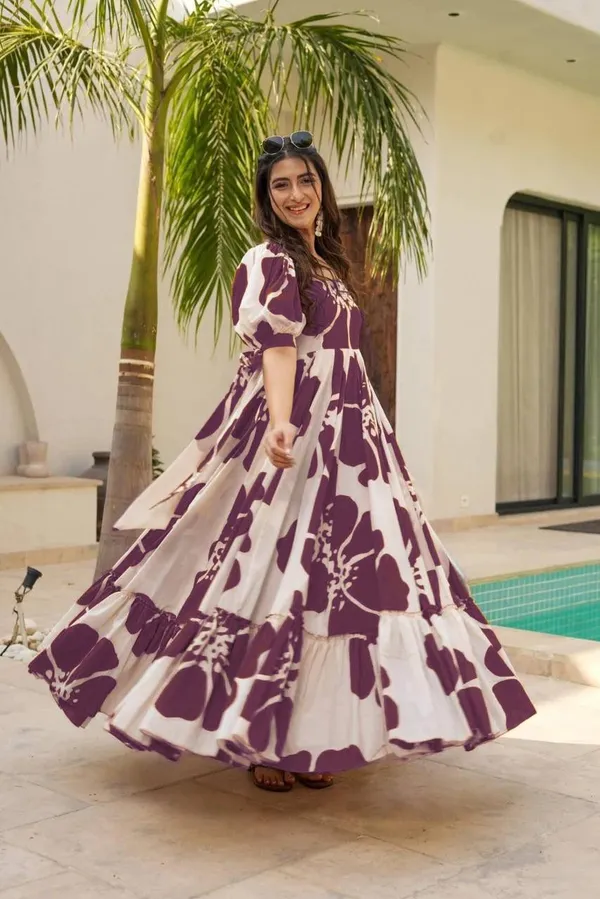7_Colors_Women's_Wine_Floral_Print_Cotton_Maxi_Dress_|_Puff_Sleeve_Vacation_&_Party_Dress_(S-5XL)