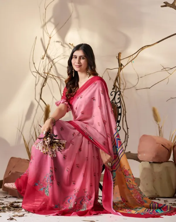 Multicolor_Lichi_Silk_Premium_&_Elegant_Saree_With_Unstiched_Blouse_For_Women