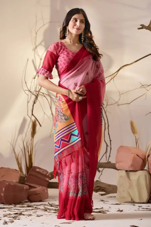 Multicolor_Lichi_Silk_Premium_&_Elegant_Saree_With_Unstiched_Blouse_For_Women