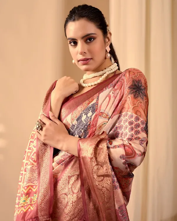 Multicolor_Lichi_Silk_Premium_&_Elegant_Saree_With_Unstiched_Blouse_For_Women