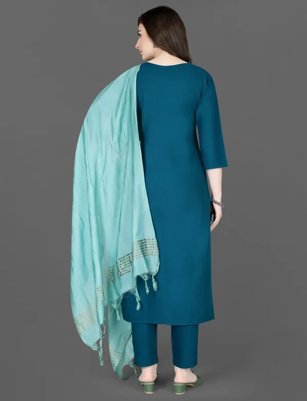 Indigo_Cotton_Blend_Premium_&_Elegant_Straight_Kurta_Pant_With_Dupatta_Set_For_Women