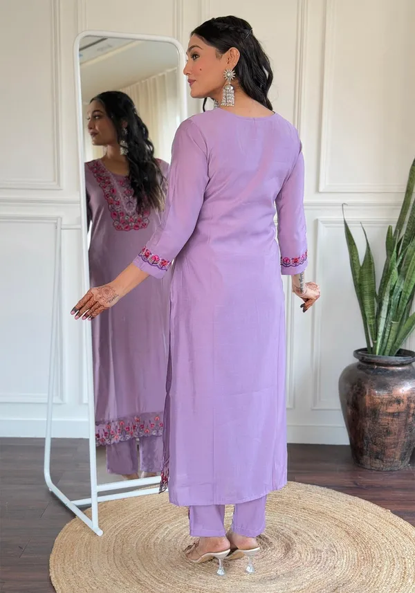 Lavender_Premium_Kurta_Pent_Dupatta_Set_For_Women