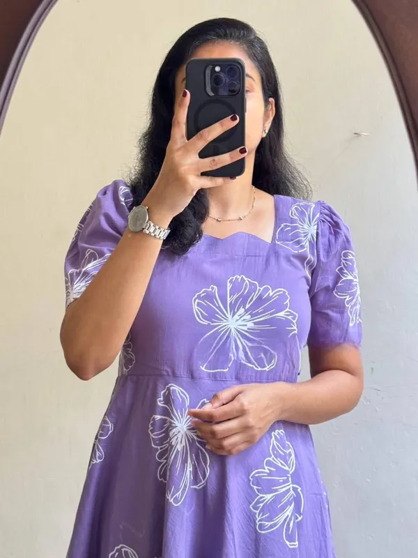 Lavender_Premium_Floral_Printed_Midi_Dress_With_Elegant_Fit_For_Women