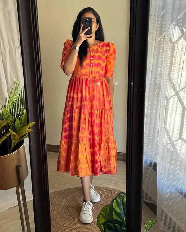 Orange_Premium_Bright_Breeze_Midi_Dress_For_Women
