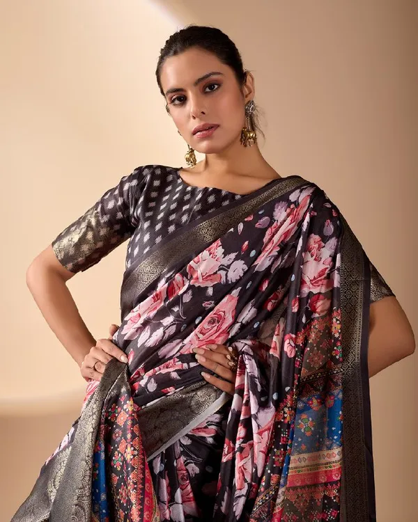 Multicolor_Lichi_Silk_Premium_&_Elegant_Saree_With_Unstiched_Blouse_For_Women