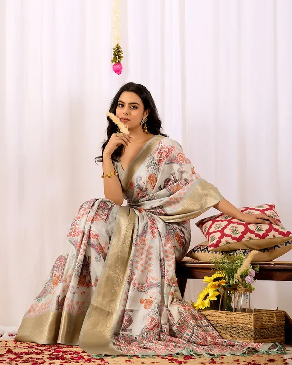 Multicolor_Lichi_Silk_Premium_&_Elegant_Saree_With_Unstiched_Blouse_For_Women