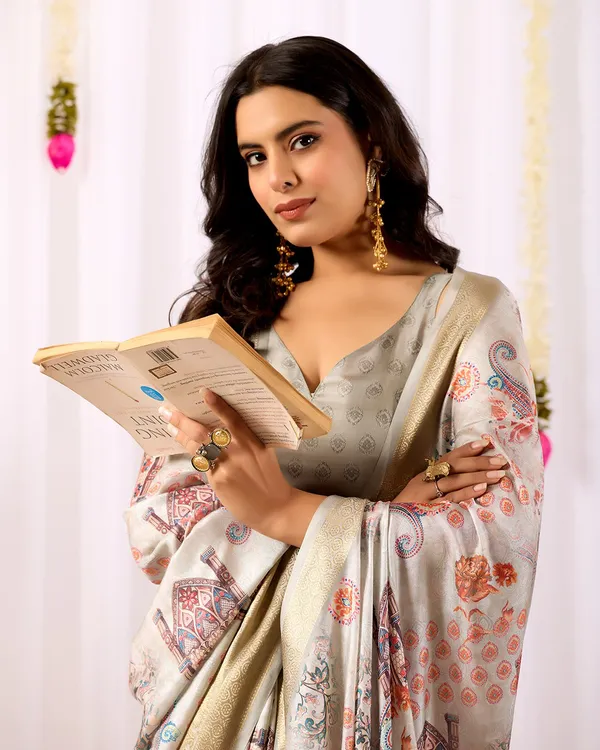 Multicolor_Lichi_Silk_Premium_&_Elegant_Saree_With_Unstiched_Blouse_For_Women
