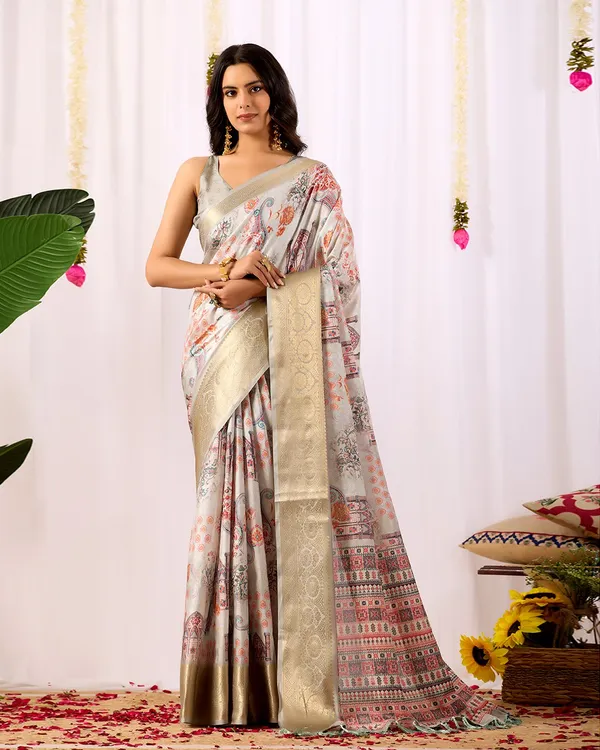 Multicolor_Lichi_Silk_Premium_&_Elegant_Saree_With_Unstiched_Blouse_For_Women