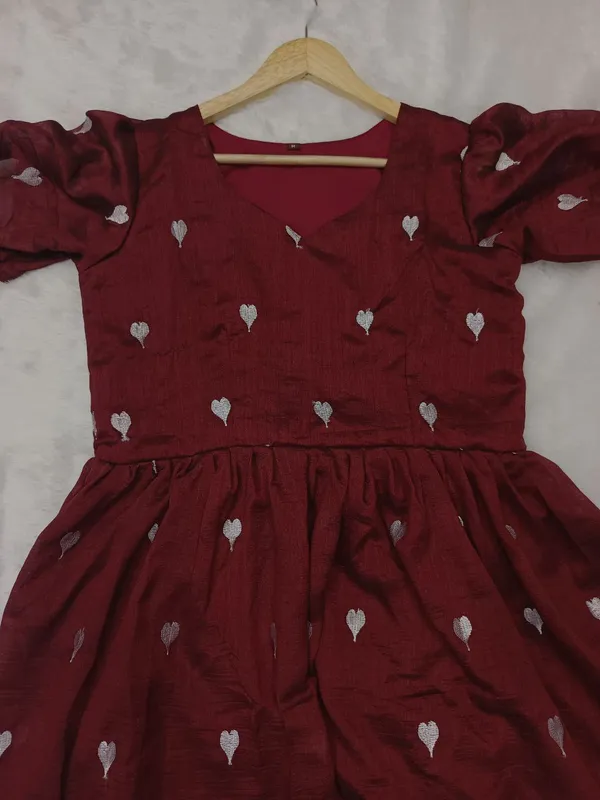 Maroon_Beautiful_Heart_Designed_Gown_For_Women
