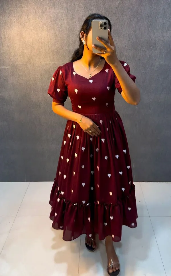 Maroon_Beautiful_Heart_Designed_Gown_For_Women