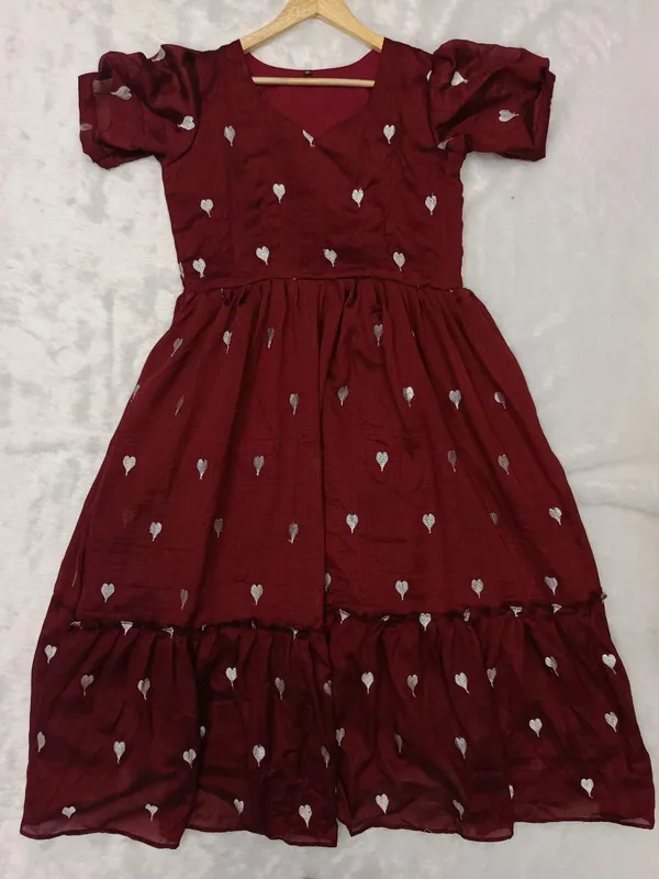 Maroon_Beautiful_Heart_Designed_Gown_For_Women