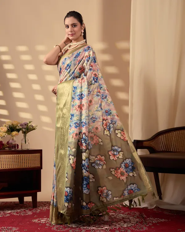 Multicolor_Lichi_Silk_Premium_&_Elegant_Saree_With_Unstiched_Blouse_For_Women