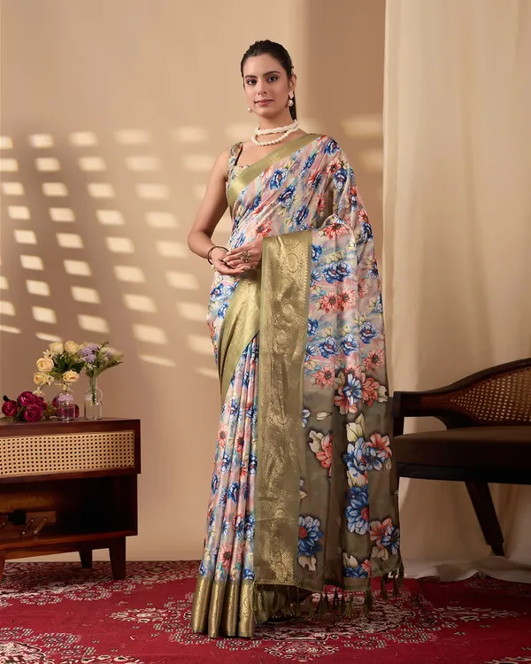 Multicolor_Lichi_Silk_Premium_&_Elegant_Saree_With_Unstiched_Blouse_For_Women